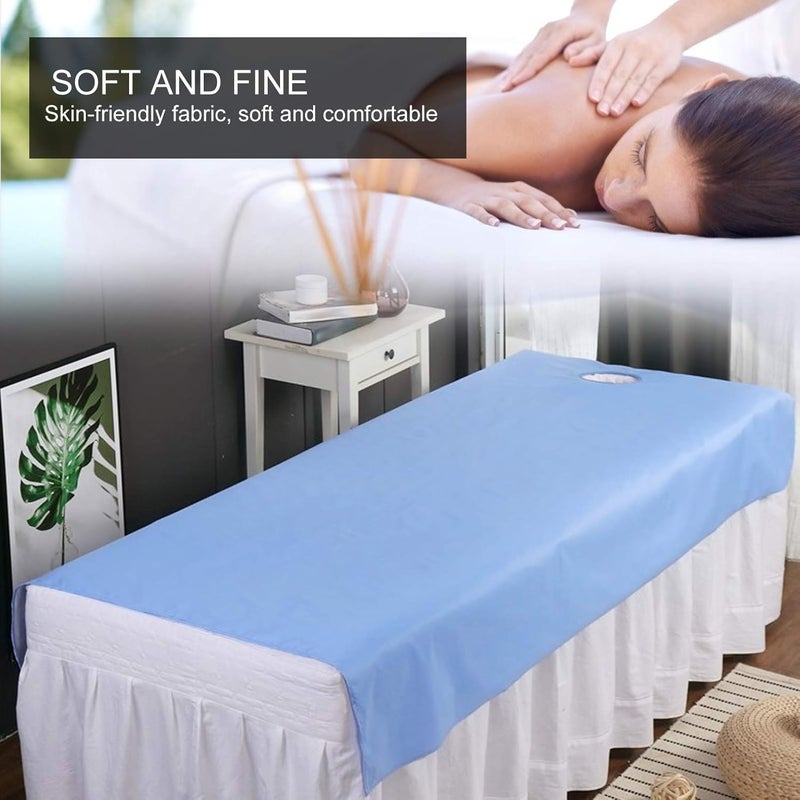 woobles Spa Massage Bed Sheet, Oil Proof Polyester SPa Salon Table Cover With Face Hole Mattress Reusable Couch Machine Washable Thickened Soft Waterproof 2Pcs (04) - Image 2